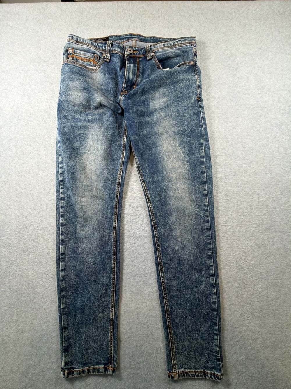 Amongst Others Men's Skinny Fit Acid Wash Denim Jeans Size 30x30